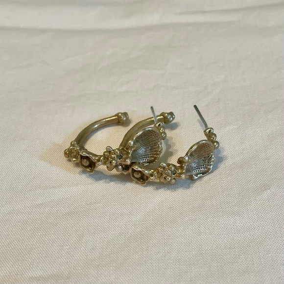 Joanne Burke Jewels Jewelry - Joanne Burke Jewels - Crusty shell hoops (backs missing)